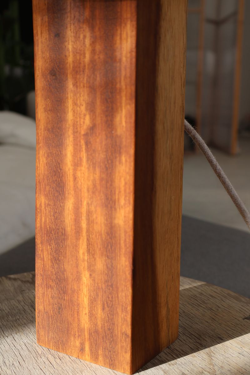Detail of wood and light from the VORA HOUSE collection